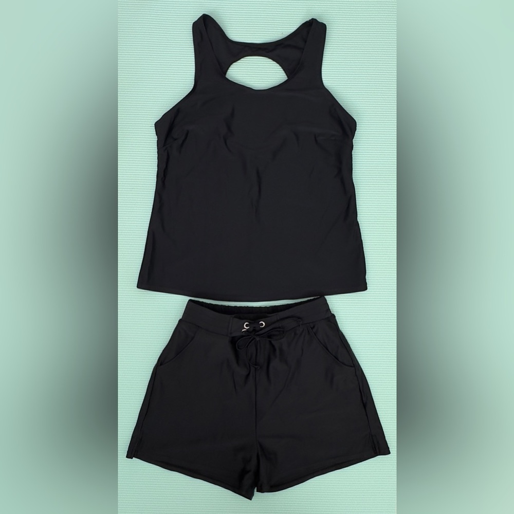2 piece Black Tankini set. Size small.